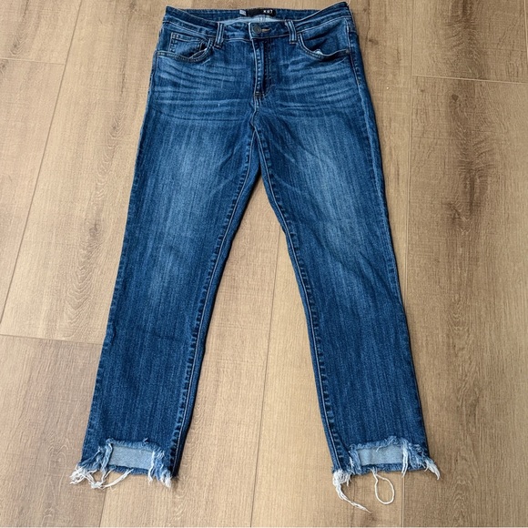Kut from the Kloth Denim - Kut From the Cloth Reese High Rise Straight Leg Blue Jeans SZ 4 30x26 Distressed